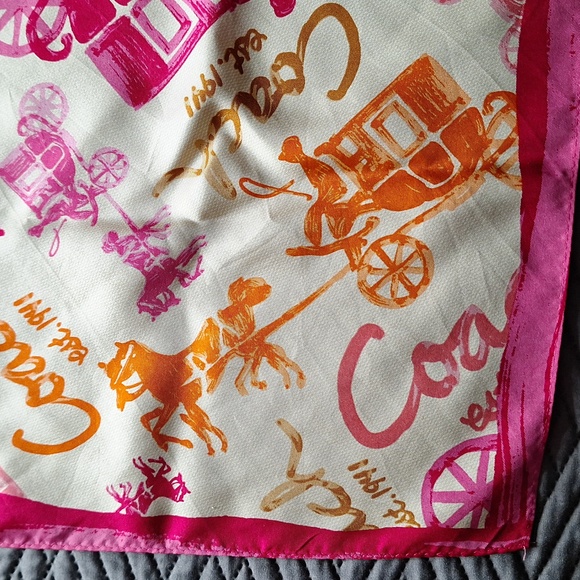 Coach 100% silk scarf - Picture 3 of 6